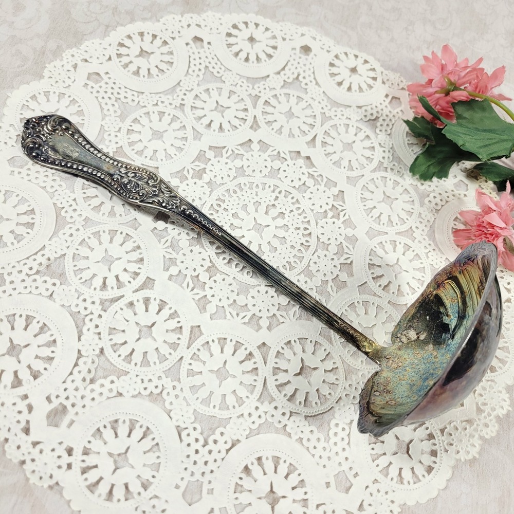 Forbes Silver Co Monogrammed Silver Plate Soup Ladle